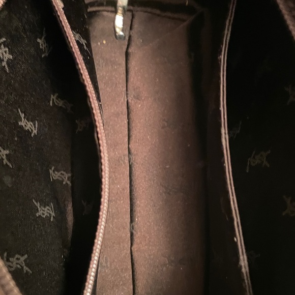 YSL Authentic Yves Saint Laurent Rich Brown Tote Bag w/YSL Zipper pull - Picture 8 of 10